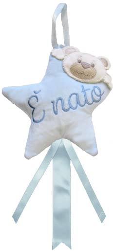 Stile nuovo a casa, decorazione per culla o lettino, perfetto per festeggiare la nascita – Azzurro.