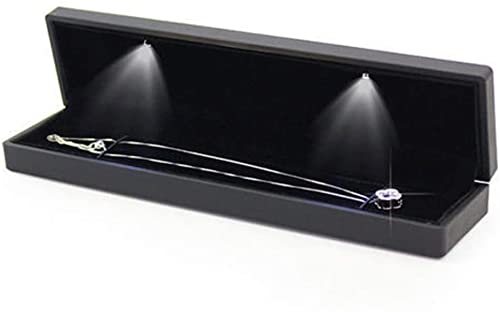 Contenitore di regalo di gioielli con luce a LED, collana bracciale anelli ciondolo display custodia di stoccaggio per la proposta di nozze fidanzamento (Collana)Confezione regalo riutilizzabile
