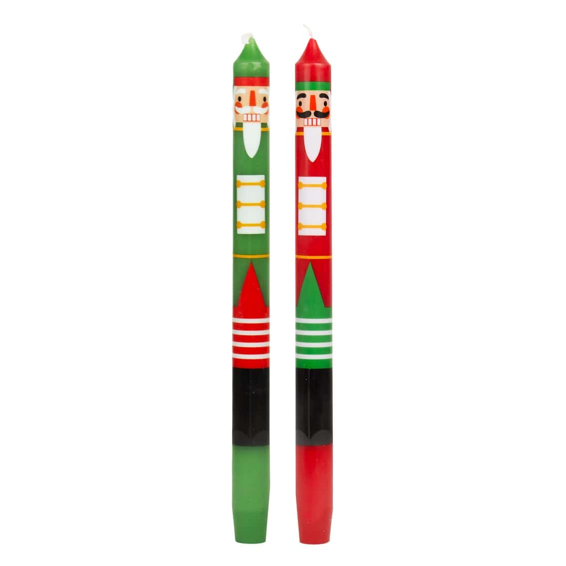 Candele natalizie a tema natalizio | Design tradizionale schiaccianoci | Decorazioni natalizie da tavola per la casa, riempitivo per calza della Befana, Babbo Natale segreto | Non profumate |