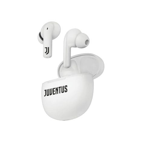 Techmade Juventus Cuffie K201E senza fili, auricolari In-Ear con scatola di ricarica bianco/nero.