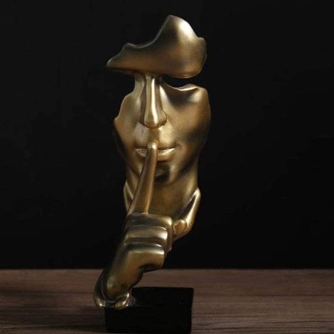 Scultura Moderna Design – La Bellezza del Silenzio – Statue Uomini in Resina, Perfette per Decorare Casa e Ufficio.