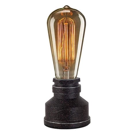 Lampada da tavolo vintage in acciaio inox, ideale per interni industriali, regalo per comodino. (senza lampadina)