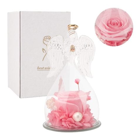 DASIAUTOEM Rosa Eterne Regali San Valentino, Rosa Eterna, Rosa Romantica, Forever Rose Angelica, Regalo per San Valentino, Festa della Mamma.