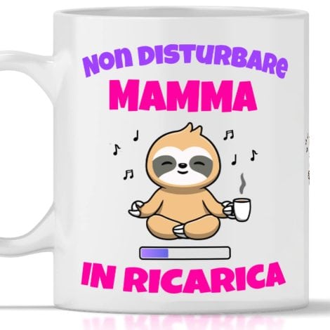 Tazza Mamma in Ricarica – Regalo originale per compleanno, Festa della Mamma e Natale.