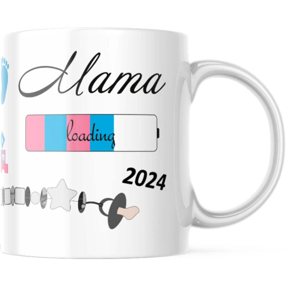 geschenke-fabrik.de - Tazza con scritta – Mama loading 2024 – Regali per donne incinte – Gravidanza – Baby loading – Tazza mamma 2024 regalo