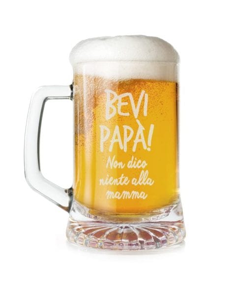 Boccale di birra Olallà, incisione laser, 0,4 L – Bicchiere con manico – Regalo divertente per papà, compleanno, Natale.