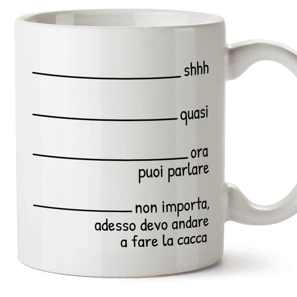 MUGFFINS Tazza Divertenti"Quasi ... Adesso devo andare a fare la cacca" - Idee Regali Originali et Divertenti per Uomo e Donna - per lui/per lei. Cera