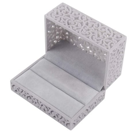 Scatola Gioielli DesignLux per Anello e Fedi/Velluto Orecchini Regalo Anello Fidanzamento Matrimonio San Valentino.