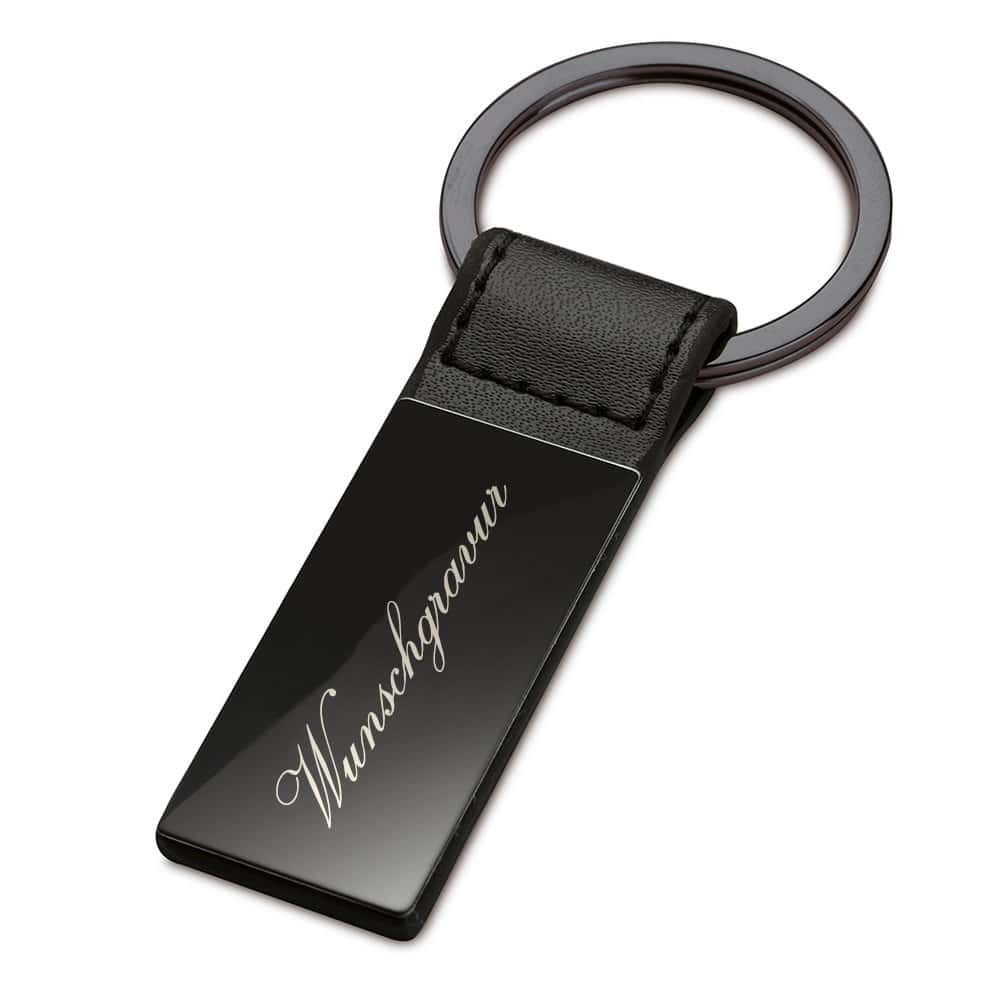 Portachiavi in ecopelle e metallo, personalizzabile con incisione, idea regalo per uomini e donne, con custodia regalo [incisione su fronte e retro]