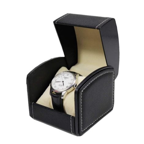 Scatola per orologi in pelle di lusso PU con display per orologi da polso e smartwatch. Supporto con cuscino.