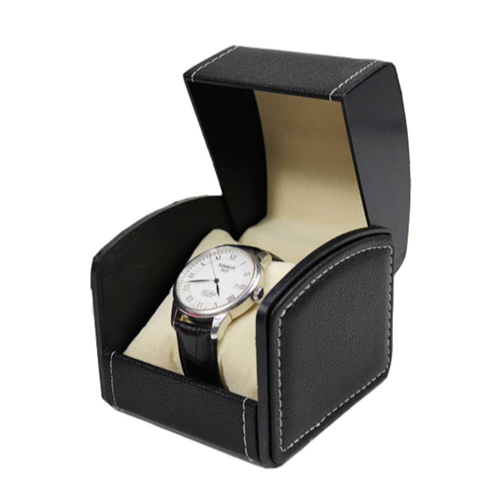 NuAngela Scatola per orologi in pelle PU, custodia di lusso con display singolo per orologi da polso e orologi intelligenti, supporto con cuscino, custodia regalo portagioielli per donna/uomo