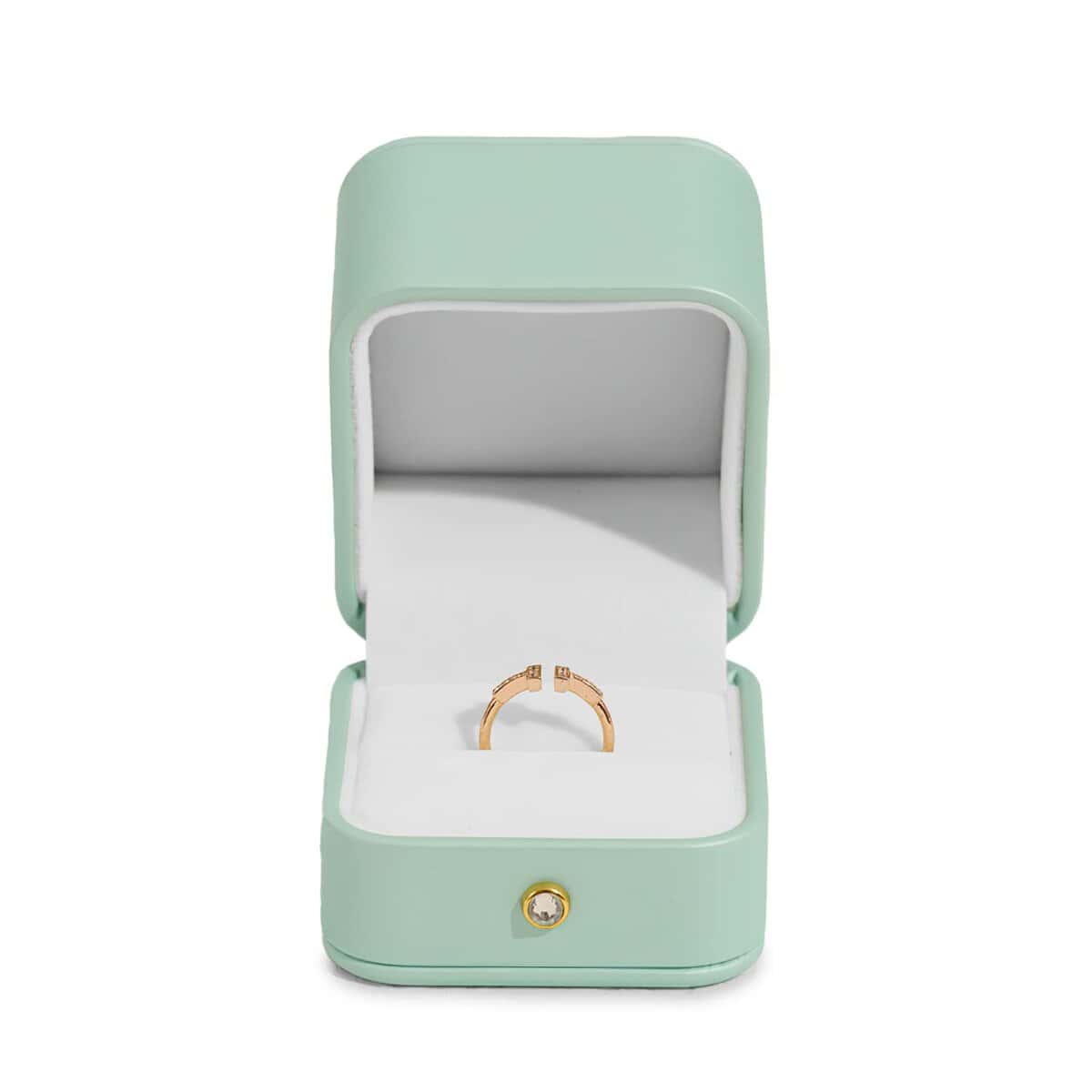 Oirlv Pu pelle Verde Menta Anello Scatola Anello di Fidanzamento Caso Gioielli Regalo per il Matrimonio,La Proposta,San Valentino Scatola Regalo