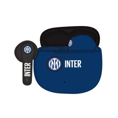 Auricolari senza fili in ear Techmade Inter, con scatola di ricarica nera/azzurra. Auricolari senza fili in ear Techmade Inter, con scatola di ricarica nera/azzurra.