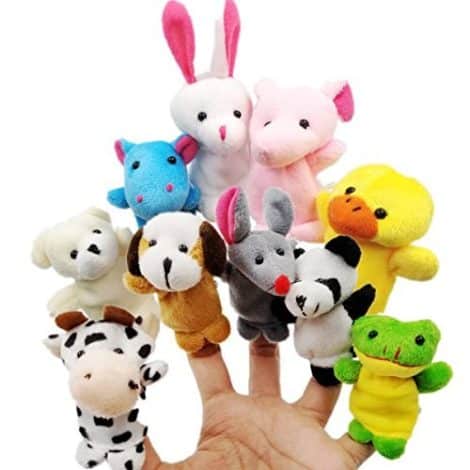 Set di giocattoli a dito con piccoli animali di peluche – ideale come regalo per feste di compleanno per bambini.