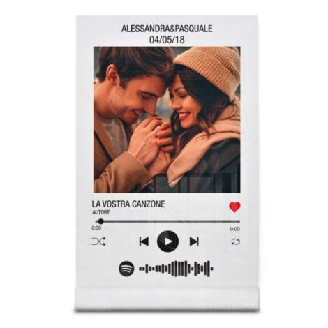 Regalo personalizzato di San Valentino: Targa Musica Babloo con foto, nomi, canzoni su Plexiglass trasparente, stampa UV.