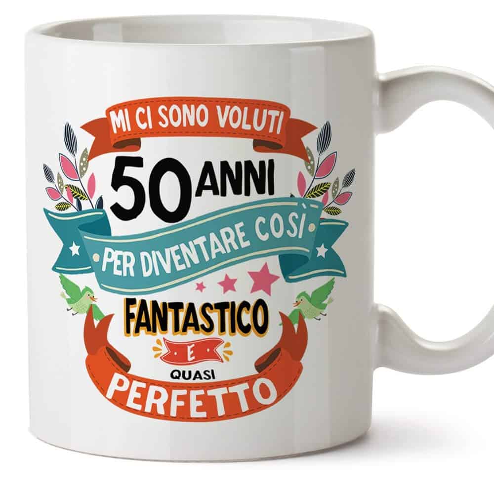 MUGFFINS Tazza Compleanno 50 Anni - Idee Regali Originali et Divertenti per Uomo e Donna - per Lui/per lei. Ceramica 350 mL