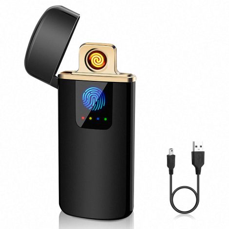 Accendino elettrico ASANMU, ricaricabile tramite USB, senza vento, con indicatori di batteria, perfetto come regalo di Natale per lui.