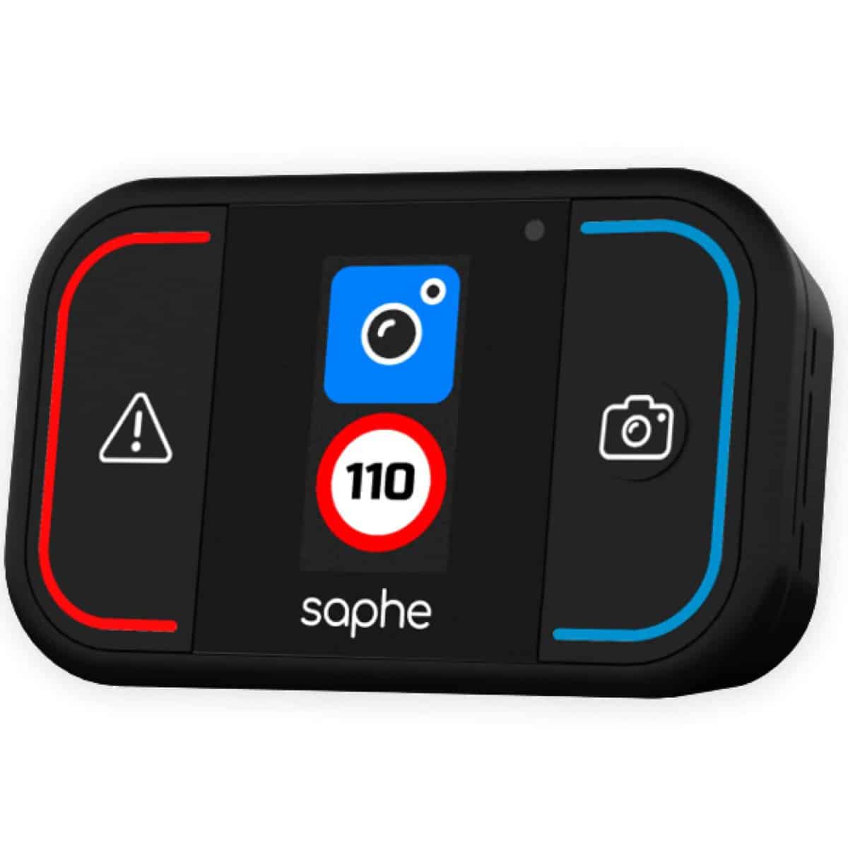 Saphe Drive Mini Dispositivo per le allerte autovelox e accessori auto con display a colori, segnalatore in tutta EU, allerte estese Sistema Tutor, si avvia automaticamente alla partenza via Bluetooth