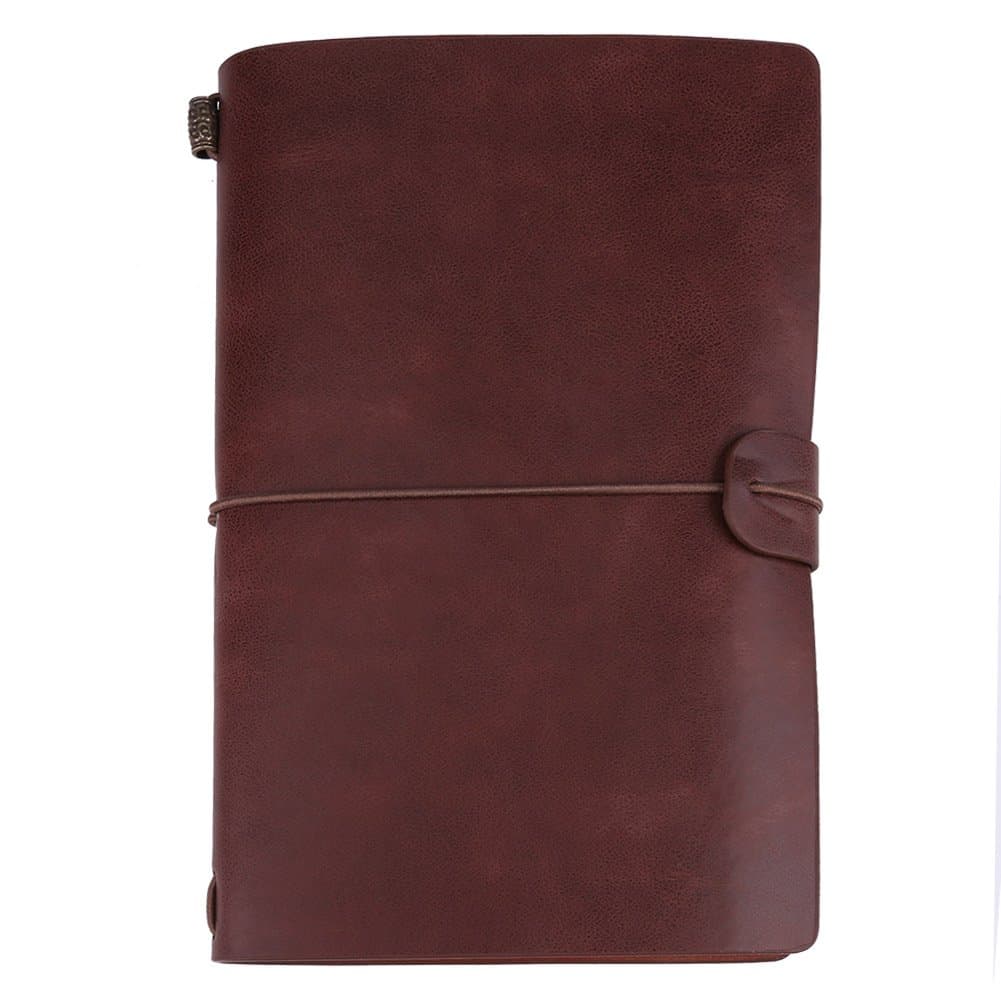 Taccuino, diario di viaggio 5 colori retro classico pelle sintetica diario personalizzato bloc notes per uomini e donne che scrivono regali (8,2 x 5,0 pollici)(Marrone scuro)