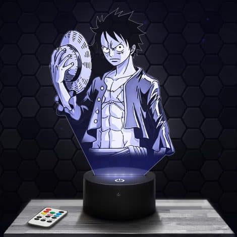 Lampada Led 3D Manga Monkey D Luffy, regalo perfetto per ragazzi fan dei manga e dei cartoni animati.