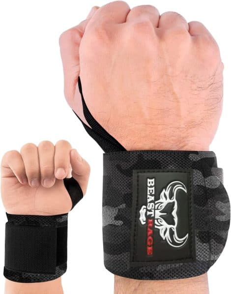 Polsini Palestra BEAST RAGE Fasce da Polso per Allenamento Donna & Uomo, Soldi Palestra per Fitness, Bodybuilding Crossfit.