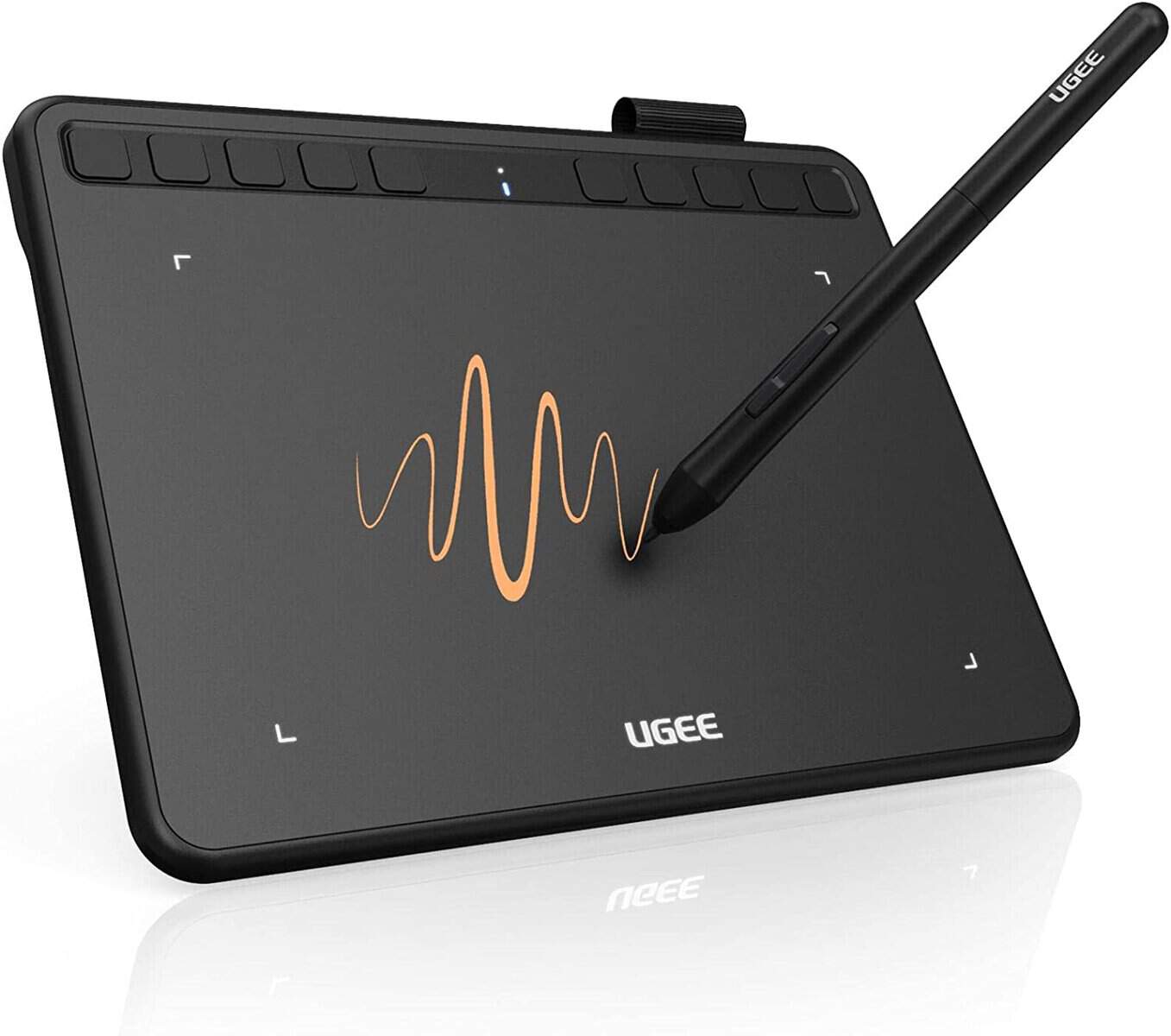 UGEE S640 Tavoletta Grafica da 6,3x4 Pollici di Area Attiva, Tavola Grafica con 10 Tasti di Scelta Rapida, Penna Senza Batteria con 8192 Livelli di Pressione
