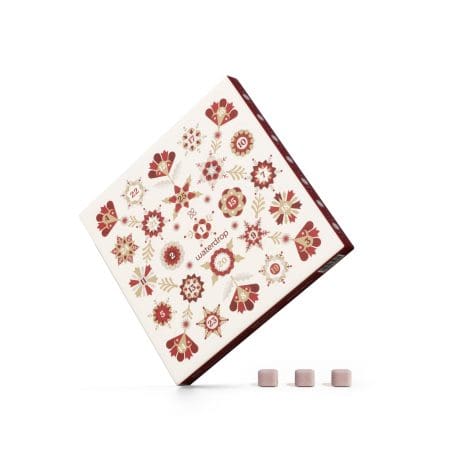 Calendario Avvento waterdrop® 2023 | 25 cubetti gustosi per l’acqua | SNOW | Idee Regalo di Natale | Acqua aromatizzata