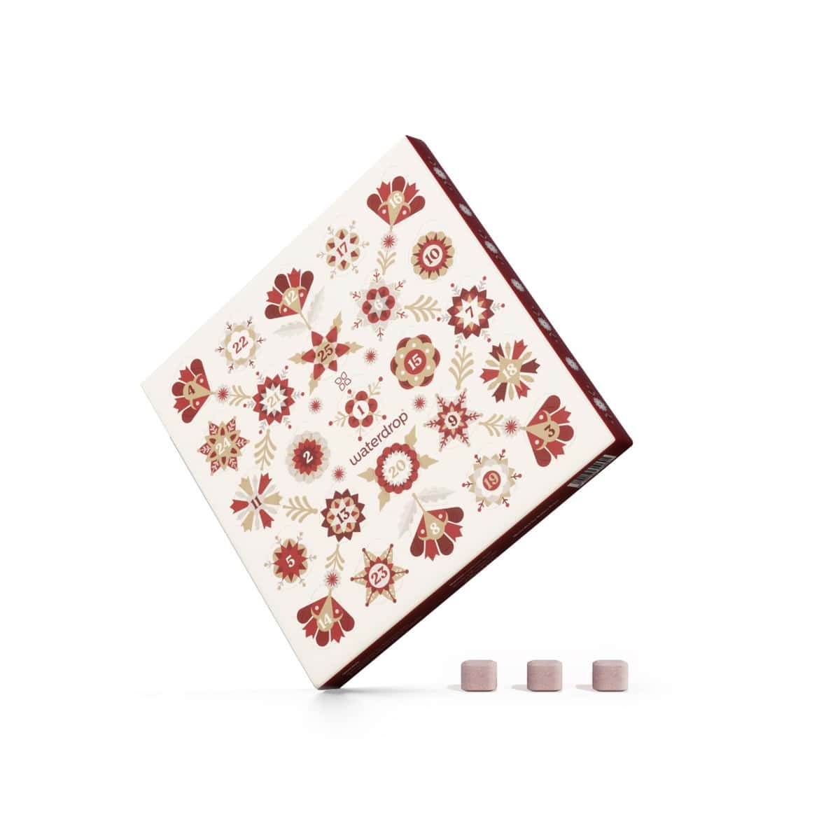 Calendario dell'Avvento waterdrop® 2023 | Con 25 deliziosi cubetti per acqua | Gusti microdrink limitati: SNOW | Calendario Avvento Donna e Uomo | Idee Regalo di Natale | Acqua aromatizzata