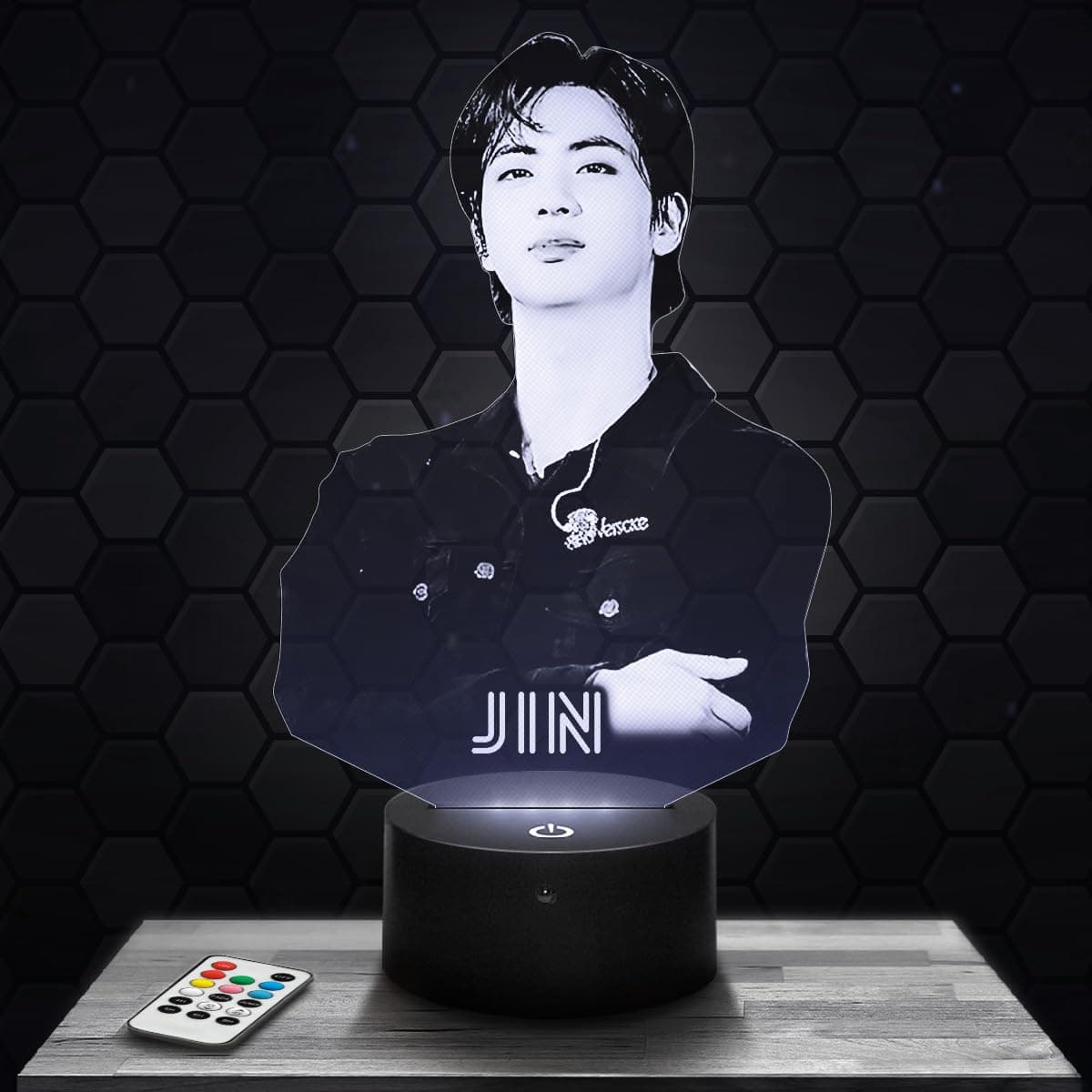 Lampada Jin deco per camera da ragazza Lampada 3D Jin oggetto k-pop Corea Pop Coreana idea regalo decorazione luce soffusa luce notturna deco ufficio. Natale. regalo adolescente originale TOP