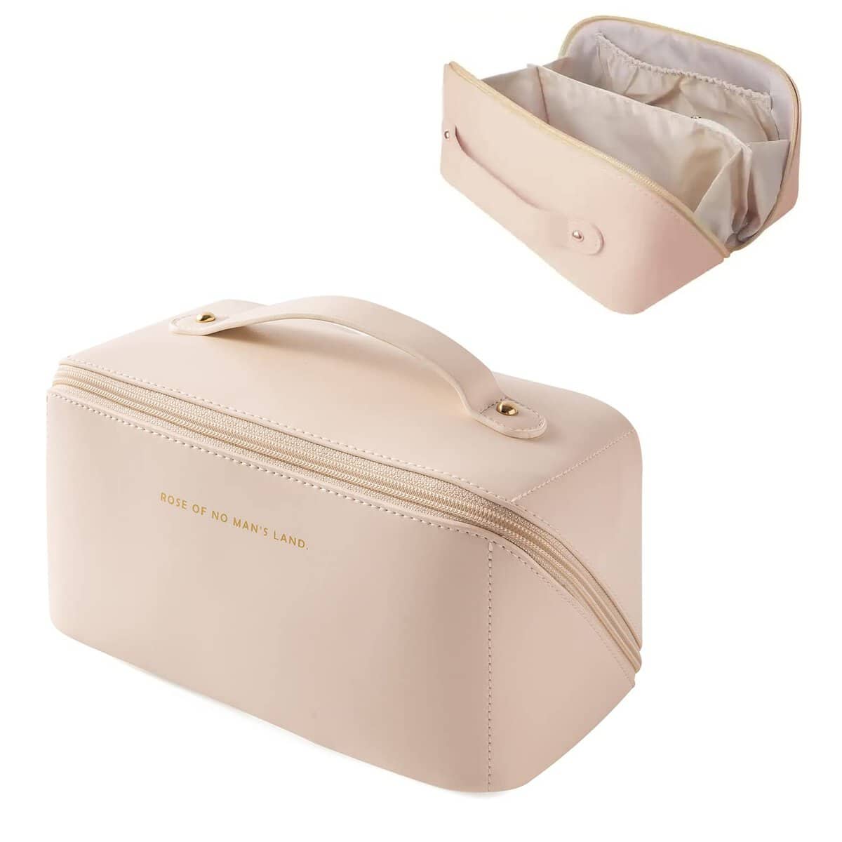 Utapossin Toiletry Make Up Bag per Ragazze, Grande Pochette Impermeabile da Toilette in Morbida Pelle PU, Organizer Cosmetici per Borsa Porta Trucchi da Viaggio (Bianco)