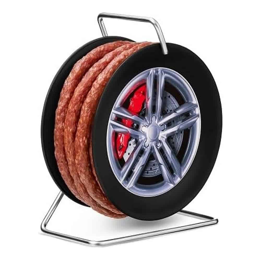 WURSTBARON® Avvolgicavo per salsicce con design a cerchione, 3,5 m di salsiccia di Cracovia, di alta qualità e dal sapore affumicato, regalo divertente, 240 g