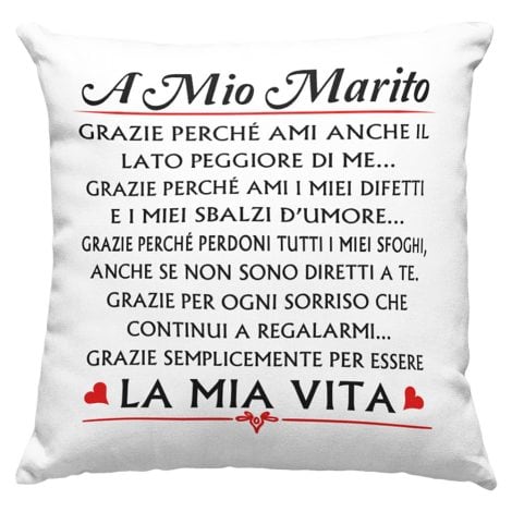 Cuscino per il mio amore: Federa Marito, Regalo di Compleanno Originale per arredare il divano-letto.