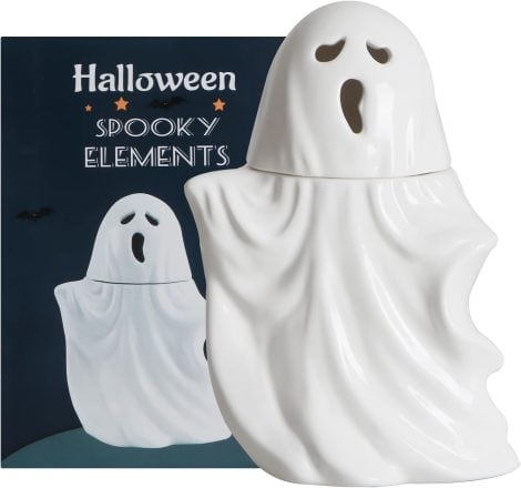 Tazza da colazione Halloween con coperchio, ideale per caffè e tè. Regalo creativo per tutti!
