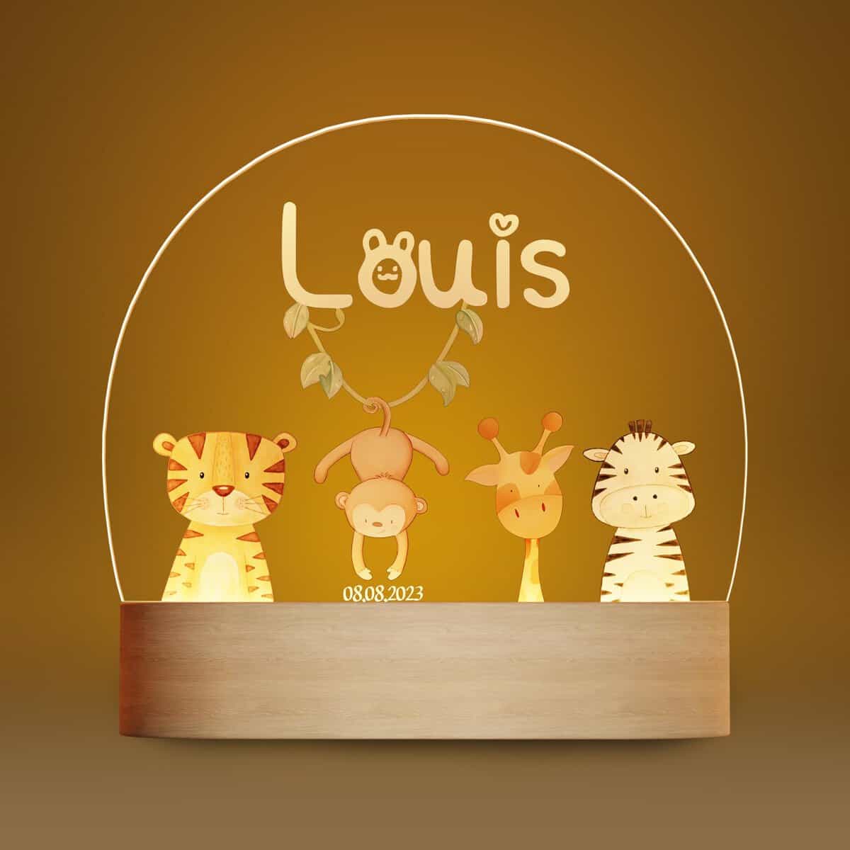 Giftove Lampada Personalizzata con Nome per Bambina, Luce Notturna Bambini, Regalo Neonata Femmina Nascita Bimba, Idee Regali Battesimo, Neonato Neonata Accessori Utili, Regali di Natale per Bambini