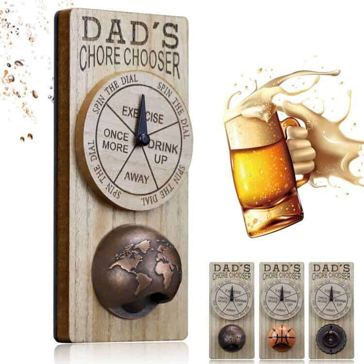 Apribottiglie Magnetico da Legno, Cavatappi a Muro da Legno con Stile Retrò, Multifunzione Apribottiglie di Bottiglia per Bar/Cucina/Ristorante,Regalo per Uomini Buon Regalo per Padre e Amici