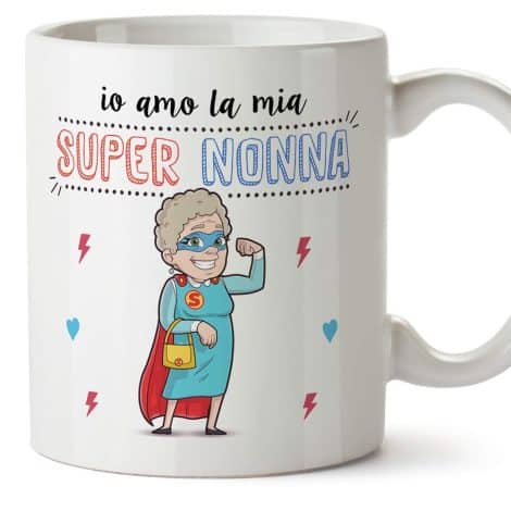 MUGFFINS Tazza Nonna – Adoro la Mia Super Nonna – Regalo Festa della Mamma/Tazza Migliore Nonna. 350 ml.