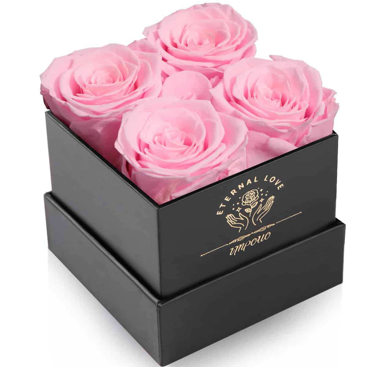 Impouo Rose Box,Infinity Rose,Preservato Rose,Eterna Rose,Regali di Compleanno per Le Donne, Regali per Madre/Fidanzata/Moglie/Nonna, Compleanno, San Valentino,Fiore eterno