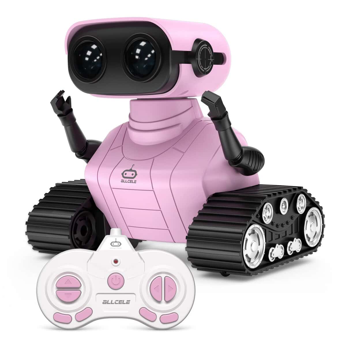 ALLCELE Giocattolo Bambini Robot Telecomandato Ricaricabile, Con occhi a LED Musica e Suoni Interessanti, per Bambini dai 3 4 5 6 7 8 anni Regalo per Ragazzi e Giocattolo Ragazze Rosa