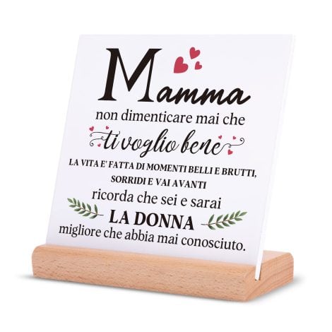 Regalo Natalizio per Mamma, Targhe Decorative, Regalo di Compleanno, Idee Regalo dalla Figlia o dal Figlio