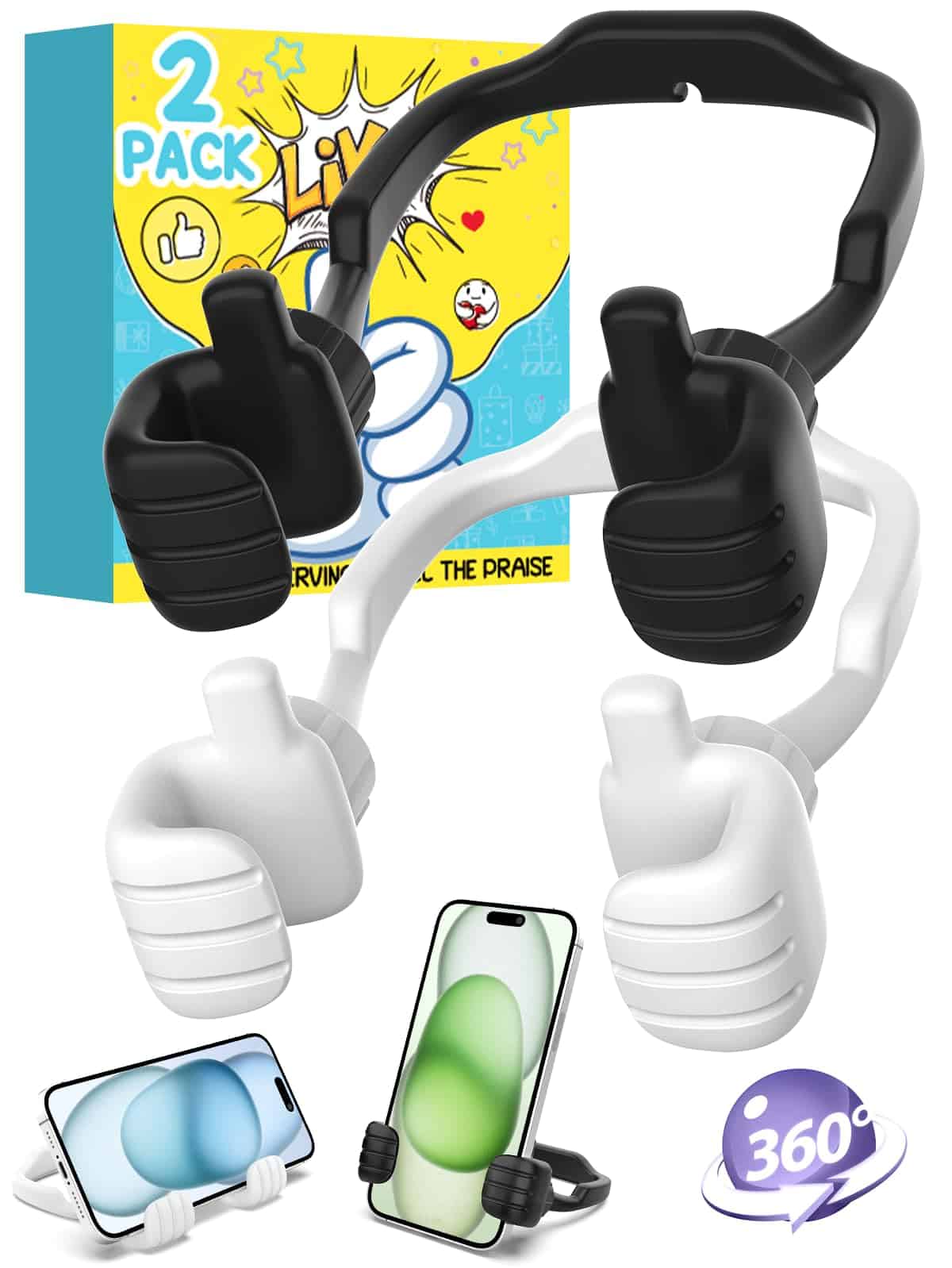 Idee Regalo Uomo Donna 2023 - 2 Porta Cellulare da Tavolo Regolabile Regali Natale Divertenti Stupidi Supporto Telefono Scrivania per iPhone Samsung Regali Tecnologici Accessori Scrivania Ufficio