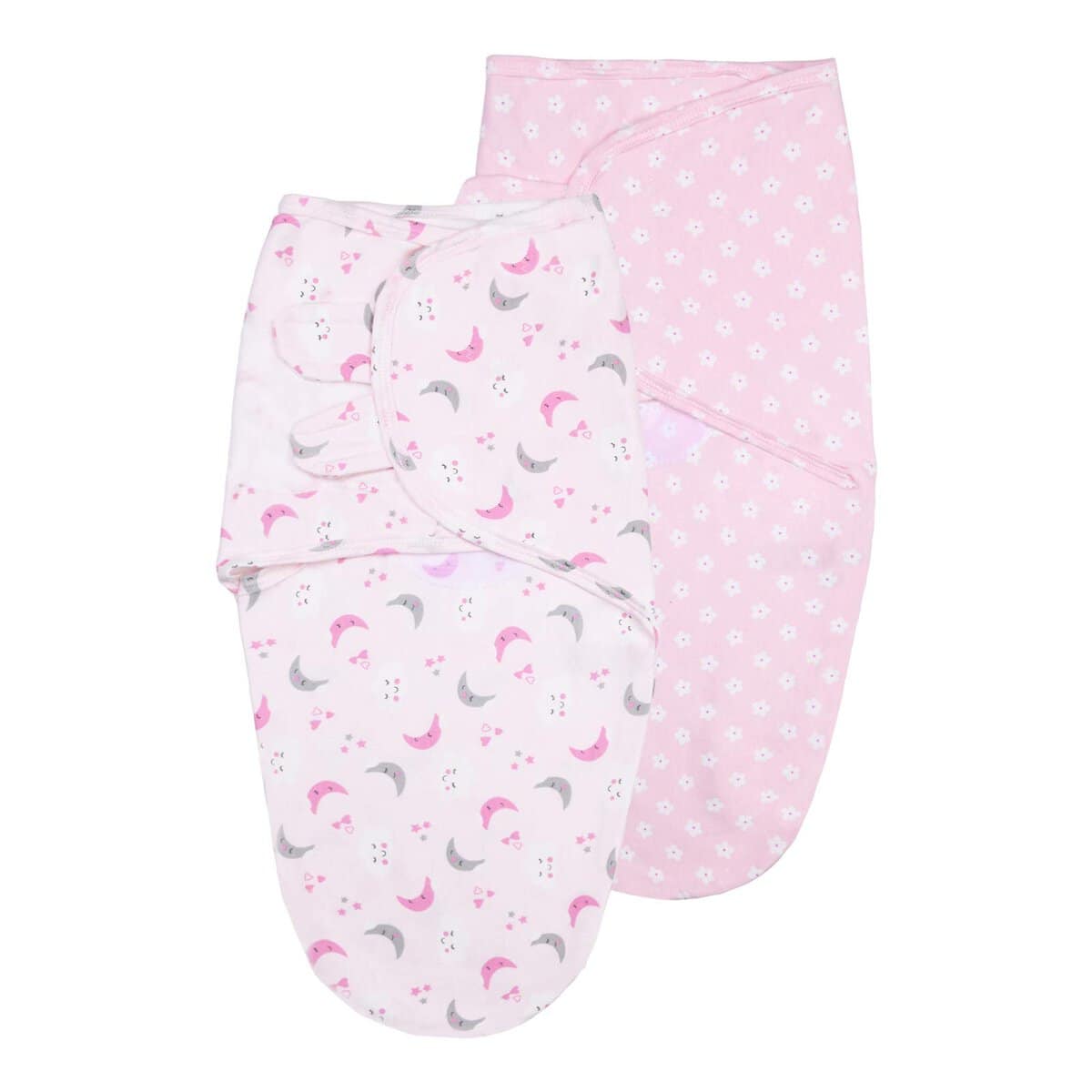 Vicloon Baby Swaddle Coperta, 2Pcs Copertina Avvolgente Regolabile per Neonato, Sacco Nanna Swaddle per Bebè, Copertina Fasciante Sacchi Nanna in Morbido Cotone per Neonati 0-3 Mesi (Rosa)