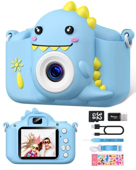 Macchina Fotografica per Bambini Gofunly, Schermo HD da 2.0 Pollici, Fotocamera Digitale Regalo per Bambini 3-12 Anni, Inclusa Scheda 32GB.