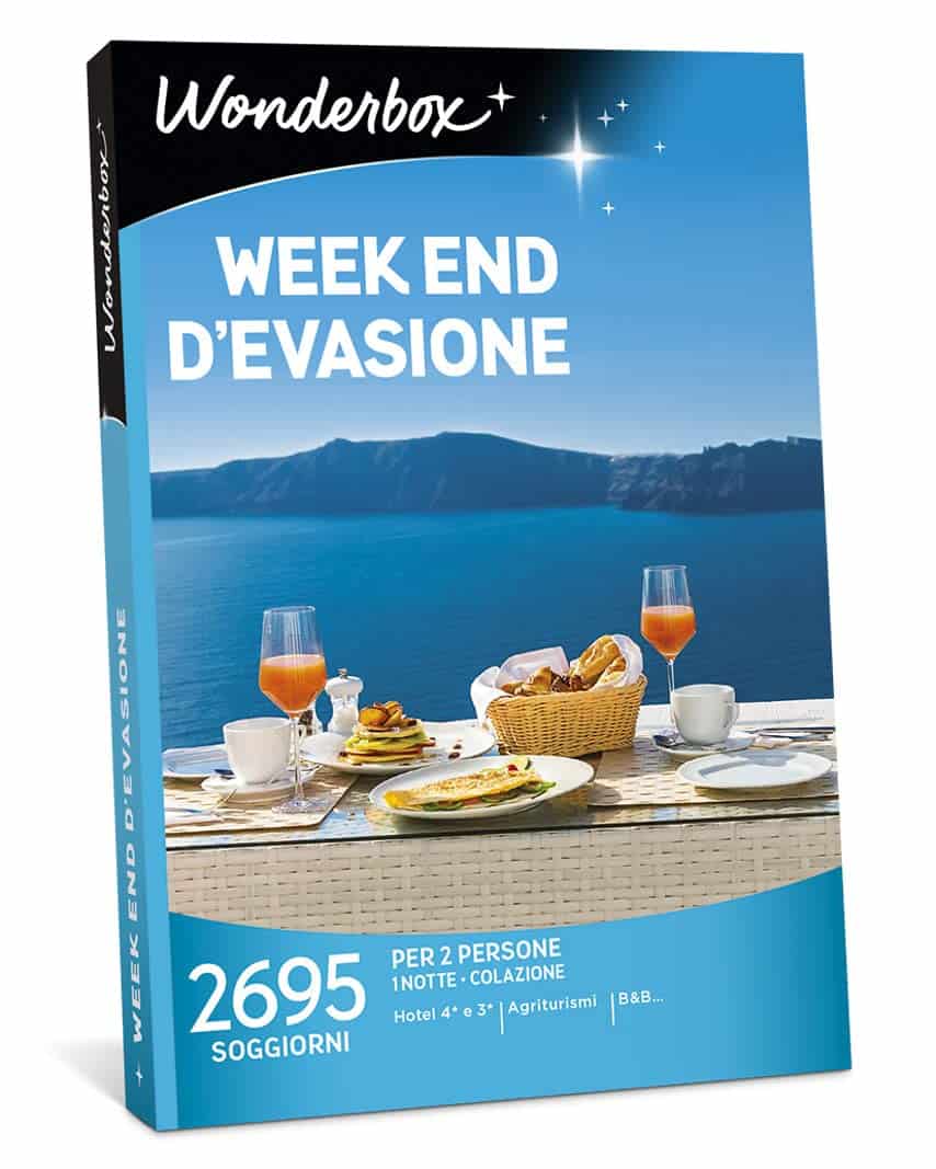 Wonderbox Weekend D'evasione | Pacchetto Viaggio Regalo per Due Valido per 3 Anni E 3 Mesi | Cofanetto Regalo Donna, Cofanetto Regalo Uomo | Gift Box | Regali di Coppia O Un Weekend per Due Amici