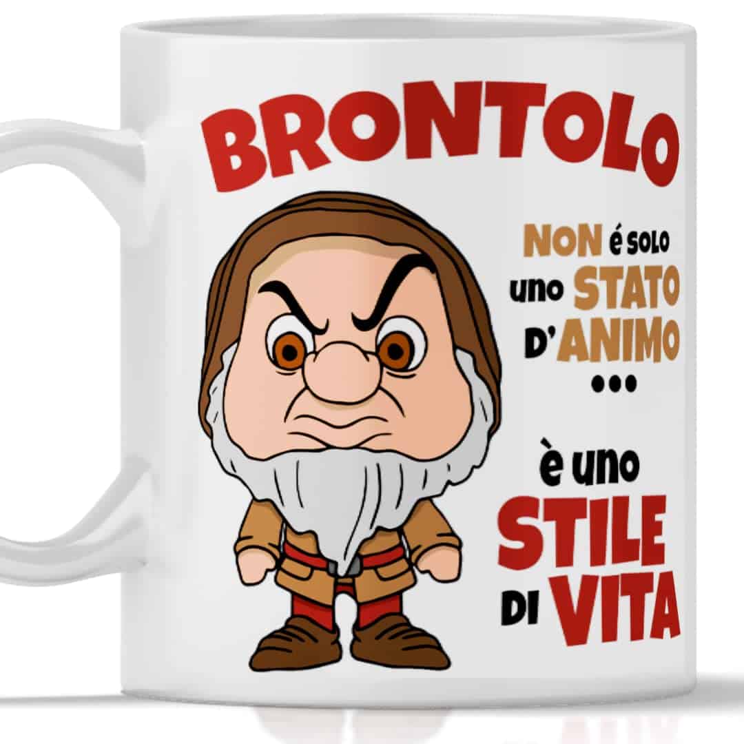 12Print Tazza brontolo divertente idea regalo di natale e ogni occasione per amica, amico, collega, zia, zio e tutti I parenti - tazza BRONTOLO, 350 ml