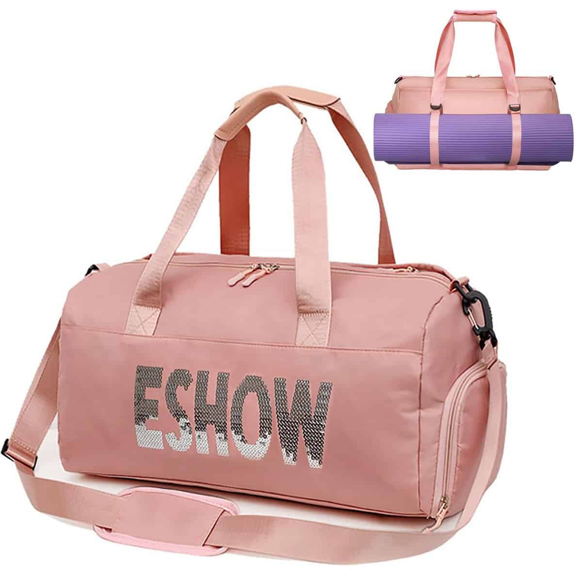 Eshow Borsone da Palestra con Scomparto Scarpe per Uomo e Donna, Borsa con Tracolla Sportiva Idropellente e Resistente per Sport Piscina Viaggio Fitness