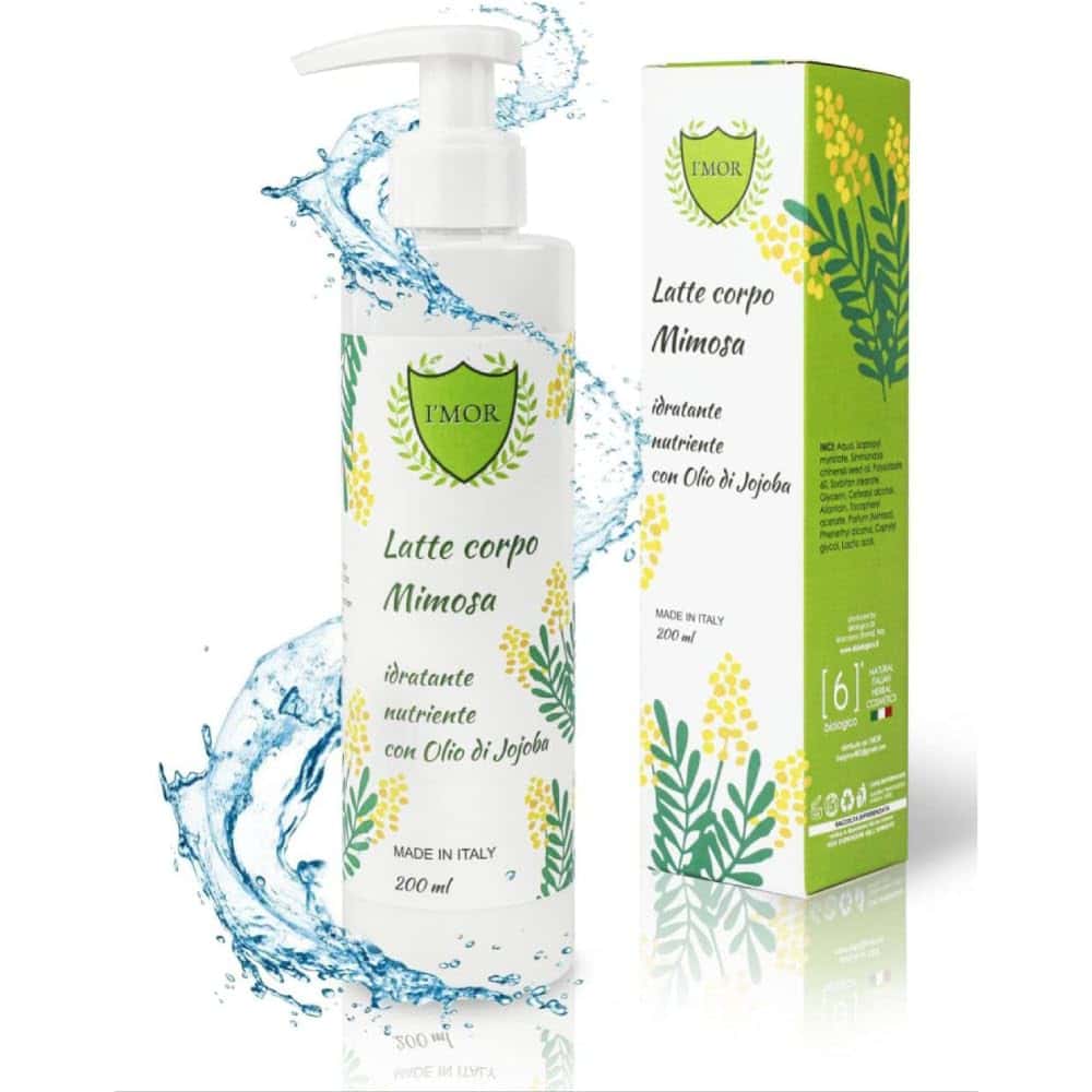 Crema Corpo Idratante Donna, Uomo - Crema Profumata Mimosa Ideale Per Pelle Secca, Mista, Grassa, Sensibile - Ottima Alternativa Acido Ialuronico, Bio, Naturale, Lenitiva