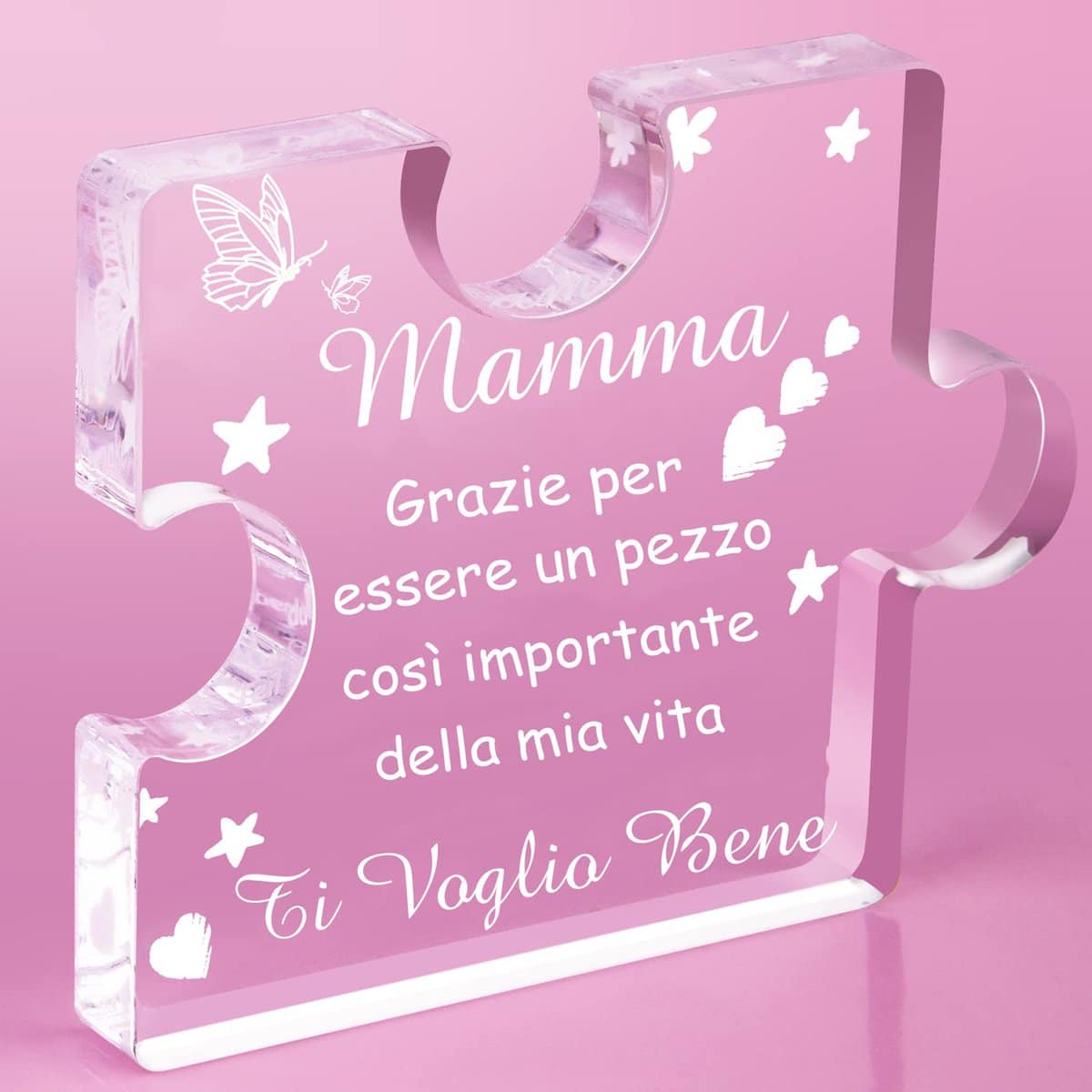 PulangRen Regalo Mamma Compleanno, Regalo per Mamma, Puzzle A Blocchi in Acrilico Inciso, Regalo per Festa Della Mamma, Regali San Valentino Mamma, Regalo Mamma Natale