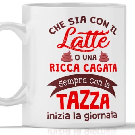 Tazza divertente per latte 12Print, ideale per regalare ad amici, colleghi, fratelli e sorelle a Natale. Capacità 350ml.
