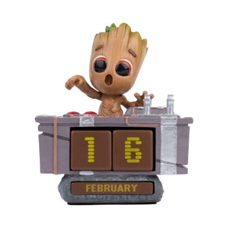 Calendario Groot da tavolo, gadget Baby Groot, perfetto per i fan italiani dei Guardiani della Galassia.