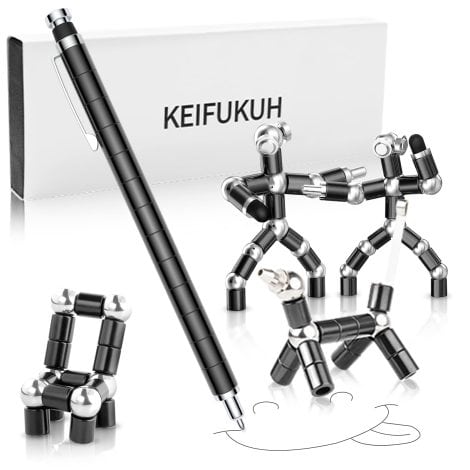 Penna Fidget Regalo Uomo – Idee Regalo Divertenti Compleanno – Novità Gadget per Ragazzi, Nero.